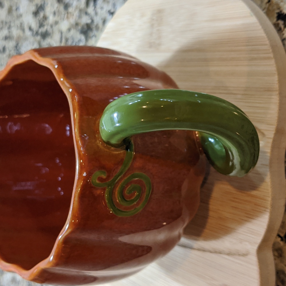 Starbucks Pumpkin Coffee Mug Twisted Vine Handle Autumn Fall 13oz 2007 - Picture 3 of 5